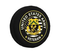 Copriruota di Scorta Us 81St Armored Cavalry Regiment Veteran Borsa per Pneumatici Universal con Coulisse Custodia Ruota di Scorta, per Camper Rimorchio, SUV, Camion, 15in