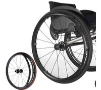 Copriruota for sedia a rotelle, 1 paio di copricerchi in silicone for sedia a rotelle, copricerchi for sedia a rotelle da 22/24 pollici, anelli di spinta for sedia a rotelle antiscivolo(Black,22in)