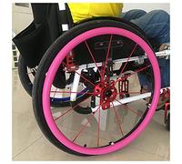 Copriruota for sedia a rotelle, copricerchi for sedia a rotelle, copriruota antiscivolo resistente all'usura, copriruota protettivo, 1 paio di copricerchi for sedia a rotelle, 7 colori(Pink,24 inches)