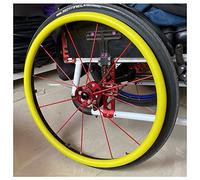 Copriruota for sedia a rotelle, copriruota for sedia a rotelle in silicone, antiscivolo, resistente all'usura, migliora la presa e la trazione, 7 colori(Yellow,24 inches)