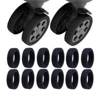 Copriruota per bagagli 4-60 pezzi di protezione for ruote in silicone con struttura addensata for bagagli riducono il rumore degli accessori copertura da viaggio per Valigia(Black A,4pcs)