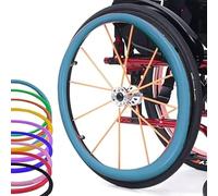 Copriruota posteriore for sedia a rotelle Copriruota for sedia a rotelle, anelli di spinta in silicone for sedia a rotelle, antiscivolo, resistenti all'usura, migliorano la presa e la trazione(24in,Bl