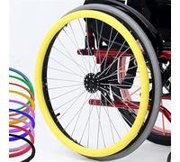 Copriruota posteriore for sedia a rotelle Copriruota for sedia a rotelle, anelli di spinta in silicone for sedia a rotelle, antiscivolo, resistenti all'usura, migliorano la presa e la trazione(24in,Ye