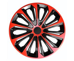 Copriruote universale nero rosso 15" set 4 pezzi alta qualita' GARANZIA ITALIA