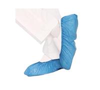 COPRISCARPA SPESSORATA PE MONOUSO 100PZ- PROTEZIONE SCARPE IMPERMIABILE CAVIGLIA