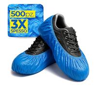 Copriscarpe - 500 pezzi Copriscarpe Monouso, 3x Spessi, Riutilizzabili, Impermeabili e Resistenti, Perfetti per Passeggiate con il Cane e Giorni di Pioggia (500 pezzi - 250 paia)
