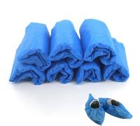Copriscarpe blu, 200 pezzi usa e getta, impermeabili e antipolvere, copriscarpe, copriscarpe usa e getta, resistenti in CPE (taglia unica)