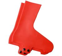 Copriscarpe da ciclismo su strada a bassa resistenza con materiale misto gomma siliconica e sistema a due file di bottoni automatici (taglia L, rosso)