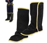 Copriscarpe di sicurezza in pelle di vacchetta, resistenti al calore e all'abrasione, protezioni per gambe ignifughe con cuciture resistenti, per uomini e donne, saldatori, officine, fabbri