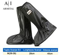 Copriscarpe Impermeabili Antiscivolo Moto Bici - Riutilizzabili per Pioggia Neve