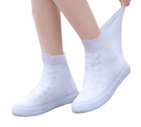 Copriscarpe impermeabili, Copriscarpe antipioggia Copriscarpe in silicone addensato Copriscarpe pieghevole riutilizzabile per la pioggia all'aperto (Misura bianca a metà polpaccio 37-39)