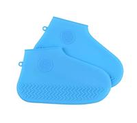 Zialofi Copriscarpe Impermeabili Da 2 Pezzi, Stivali in Gomma Siliconica Soprascarpe Riutilizzabili per Uomo Donna Bambino -, Blu, L