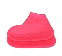 Copriscarpe impermeabili, riutilizzabili, in silicone, unisex, riutilizzabili, per giornate di pioggia, neve, spiagge, strade fangose, Colore: rosso, 46 EU
