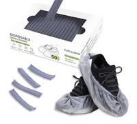 Copriscarpe in tessuto non tessuto, usa e getta, per interni, traspirante, durevole, copriscarpe antiscivolo, adatto fino alla taglia 13 US Men, Confezione da 50 pezzi, misura universale (grigio)