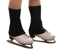 Copriscarpe per pattini su ghiaccio e pattini a rotelle, in poliestere e spandex, protezioni per le gambe per competizioni, resistente ai graffi, con bordo elastico, colore nero