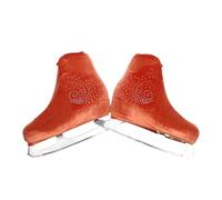 Copriscarpe protettivi for pattini a rotelle for adulti Accessori for scarpe da pattinaggio di figura con strass lucidi in velluto(Tawny,US 14)