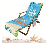Coprisdraio,210x74 cm Microfibra Asciugatura Rapida Pieghevole - Telo da Mare con Tasche,per Esterno Patio Hotel Spiaggia Piscina Bordo Piscina Vacanza
