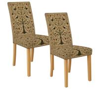 Coprisedia con motivo albero della vita, elasticizzato e lavabile, in spandex, eleganti fodere decorative per cucina e sala da pranzo, 2 pezzi