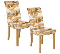 Coprisedia con motivo campagna, per sedie da pranzo, elasticizzati, lavabili in spandex, eleganti coperture decorative rustiche per casa e sala da pranzo, 2 pezzi