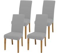 coprisedia con schienale、coprisedia elasticizzati、coprisedie antigraffio gatto、copri sedia da ufficio (set da 2/4/6 pezzi con schienale) per salotti, cucine, feste e hotel. (4, Grigio chiaro)