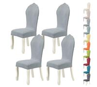 Coprisedia con Schienale Curvo Ed Elastico Lavabile con Schienale Alto per Cucina Ristorante Banchetto C 4 Pezzi