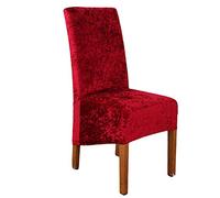 Coprisedia Con Schienale Elasticizzato, 2/4/6 Pezzi Fodera Per Sedia, Elasticizzato Copertura Della Sedia Bi-Elastico In Stretch In Tessuto Per Casa, Ristorante, Hotel. (Vino rosso,6 Pezzi)