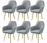 Coprisedia Con Schienale,Fodere Coprisedia Elasticizzato Elegante Per Sala Da Pranzo Con Braccioli Fodera Poltroncina Sala Pranzo Soggiorno Copertura Sedia Da Scrivania (Color:Grigio,Size : 6pcs)
