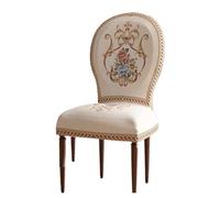 Coprisedia con Schienale Rotondo Stampato retrò 1/2 Pezzi Coprisedie Imbottite per Cucina E Sala da Pranzo Moderne Protezioni per Sedie Laterali Ovali per Cucina/Hotel/Banchetti(Beige,2pcs)