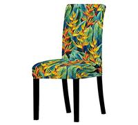 Coprisedia Cucina Foglie Tropicali Verdi Coprisedia con Schienale Lavabile Coprisedie Elasticizzati Spandex Copri Sedia da Cucina Estraibile Coprisedie con Schienale Universale Copri Sedie 2 Pezzi