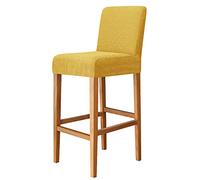 Coprisedia da bar in tessuto jacquard elasticizzato, sfoderabile, lavabile, per sedie da bar, sgabelli da bar e bar, set di 4, colore: giallo