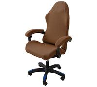 Coprisedia da Gioco, coprisedia da Ufficio con copribraccioli, coprisedia Elasticizzati Lavabili per Poltrona, Girevole, Computer Boss, Rimovibile(Brown,One Size)