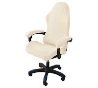 Coprisedia da Gioco, coprisedia da Ufficio con copribraccioli, coprisedia Elasticizzati Lavabili per Poltrona, Girevole, Computer Boss, Rimovibile(Beige,One Size)