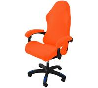 Coprisedia da Gioco, coprisedia da Ufficio con copribraccioli, coprisedia Elasticizzati Lavabili per Poltrona, Girevole, Computer Boss, Rimovibile(Orange,One Size)