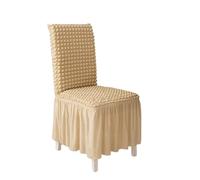 Coprisedia da pranzo elasticizzato con gonna lunga, 1 pezzo - Coprisedia Parsons universale lavabile per matrimoni, feste, banchetti(Cream-yellow)