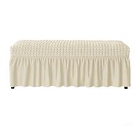 Coprisedia elastico in poliestere con texture a bolle 3D, per panche da camera da letto, lunghezza 80-130 cm, si adatta saldamente con design a fascia (beige)