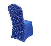 Coprisedia for Banchetti e Matrimoni in Hotel con Schienale Ricamato a Forma di Rosa(RoyalBlue,6pcs)
