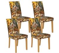 Coprisedia in cotone floreale per sedie da pranzo, elasticizzati e lavabili, in spandex, estetica vintage, fodere decorative per casa e cucina, 4 pezzi