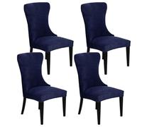 Coprisedia in poliestere elasticizzato, per sala da pranzo e banchetti, confezione da 4 pezzi, eleganti coprisedie, decorazione per la casa e le feste, colore: blu navy