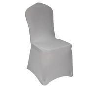 Coprisedia in spandex elasticizzato argento - 12 pezzi per banchetti, eventi, feste, decorazione universale per sala da pranzo, coprisedia elastica premium (argento, 12)