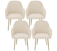 Coprisedia in tessuto elasticizzato con schienale, lavabili, per soggiorno, feste, decorazione, beige, set di 4 pezzi, vestibilità elasticizzata