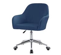 Coprisedia in velluto elasticizzato con braccioli, per sedie da pranzo e ufficio, per cucina, soggiorno, hotel, banchetti, set da 1 pezzo, colore: blu navy