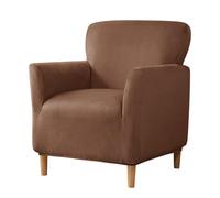 Coprisedia in velluto elasticizzato, rimovibile e lavabile, protezione per mobili per soggiorno, elegante, protegge le tue sedie, colore caffè