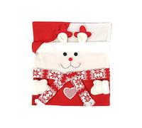 Coprisedia natalizio con cappello di Babbo Natale rossore per sala da pranzo, decorazione per feste di festa, protezioni rimovibili, decorazione per sedie festive
