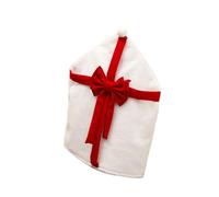 Coprisedia natalizio con fiocco decorativo, sicuro per bambini, famiglia, posate, decorazione natalizia per sedie da pranzo