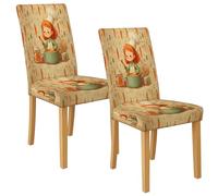 Coprisedia per sedie da pranzo, elasticizzati e lavabili, con motivo chef, in spandex, adorabili coperture decorative per cucina dei bambini, 2 pezzi