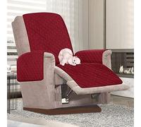 Coprisedia Relax con braccioli e tasche, 1 posto, impermeabile, imbottito, con cintura antiscivolo, colore rosso