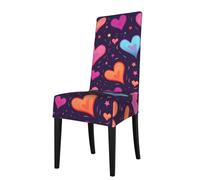 Coprisedia rimovibile HJFCZH Shooting Star Heart Prints morbido e confortevole, protegge le sedie per soggiorno, tavolo da pranzo e cucina