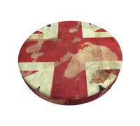 Coprisedia rotondo per sgabello da bar con stampa vintage Union Jack, in morbido velluto, con elastico lavabile, copertura rimovibile per sgabelli rotondi da bar