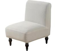 Coprisedia Senza Braccioli Impermeabile ed Elasticizzato - Copripoltrona Stretch per Sedia , Rivestimento con Fondo Elastico per Sala, Soggiorno, Hotel - Design Moderno(Beige a,2Pack)