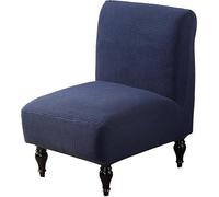 Coprisedia Senza Braccioli Impermeabile ed Elasticizzato - Copripoltrona Stretch per Sedia , Rivestimento con Fondo Elastico per Sala, Soggiorno, Hotel - Design Moderno(Navy Blue,1 Pack)